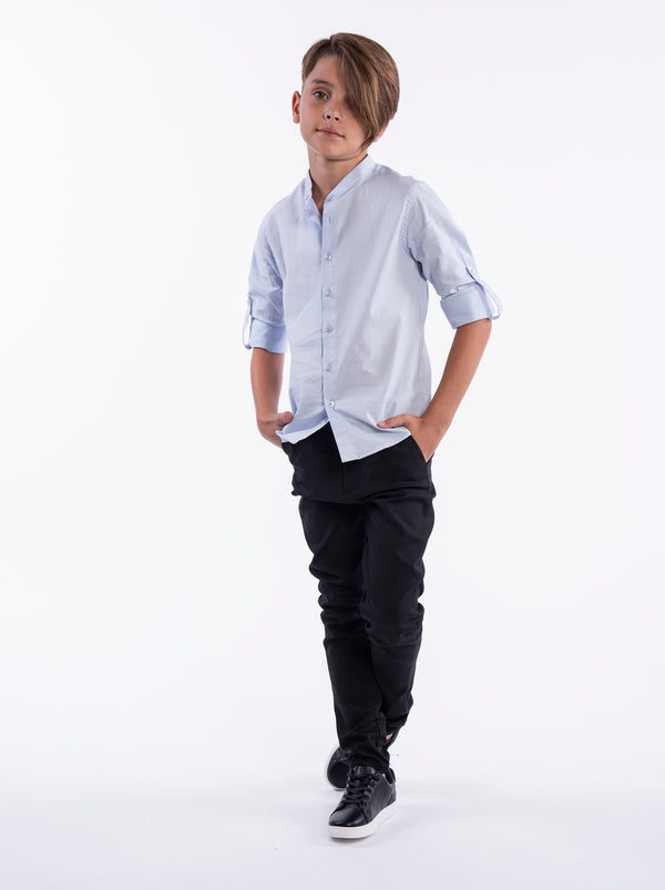 FASHION BUTTONNED SHIRTS Light Blue / 14