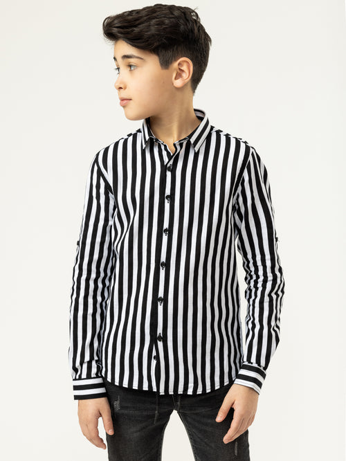 FASHION BUTTONNED SHIRTS Black / 14