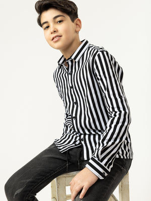 FASHION BUTTONNED SHIRTS Black / 14