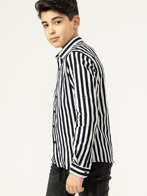 FASHION BUTTONNED SHIRTS Black / 14