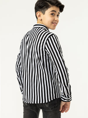 FASHION BUTTONNED SHIRTS Black / 14