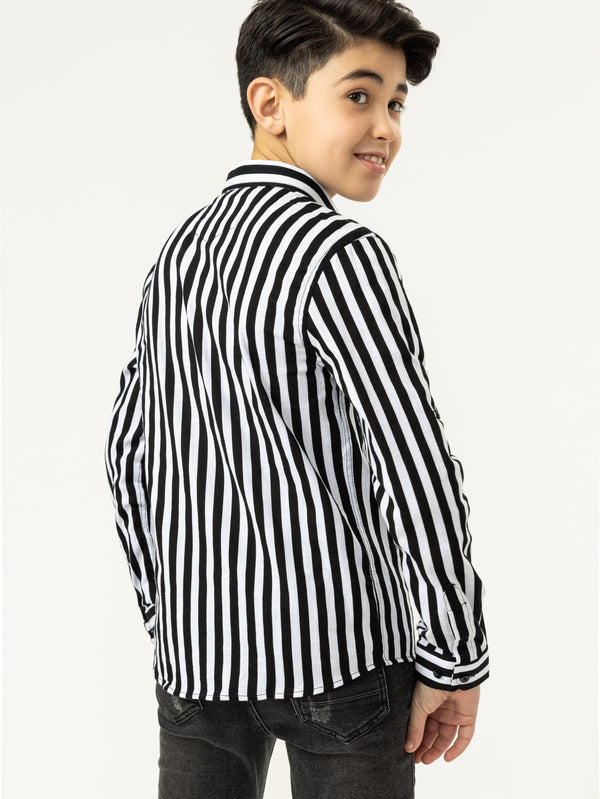 FASHION BUTTONNED SHIRTS Black / 14