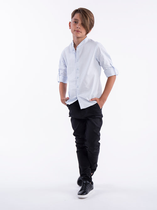 FASHION BUTTONNED SHIRTS Light Blue / 14