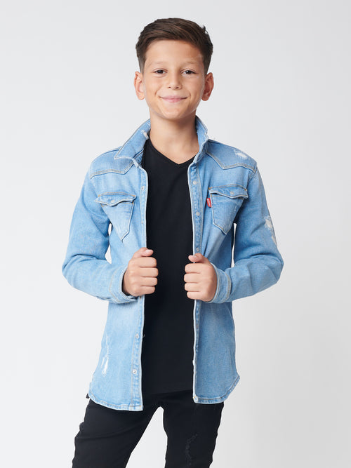 DENIM SHIRT Light Blue / 14