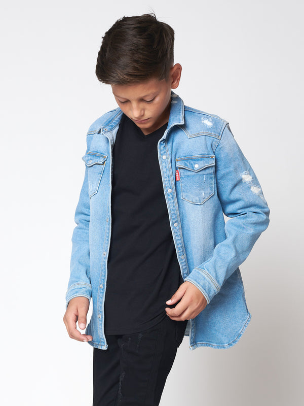 DENIM SHIRT Light Blue / 14
