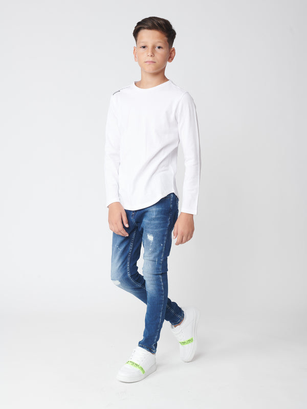 BASIC + LONG SLEEVE T White / 14