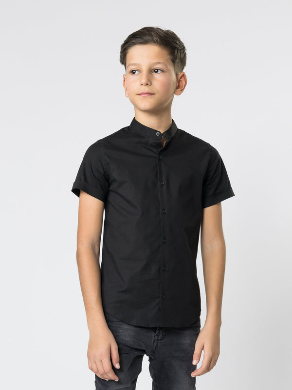 SHORT WOVEN SHIRT Black / 14