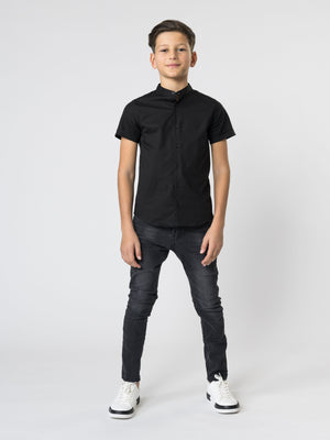 SHORT WOVEN SHIRT Black / 14
