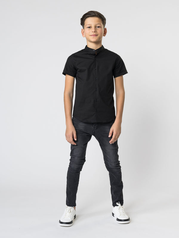 SHORT WOVEN SHIRT Black / 14