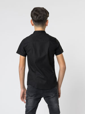 SHORT WOVEN SHIRT Black / 14