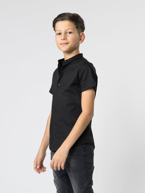 SHORT WOVEN SHIRT Black / 14