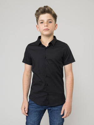 SHORT WOVEN SHIRT Black / 14