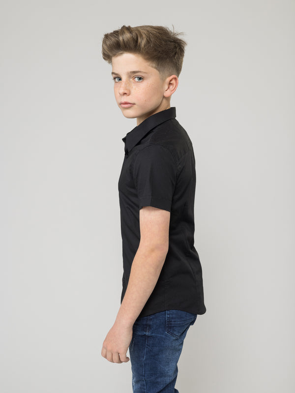SHORT WOVEN SHIRT Black / 14