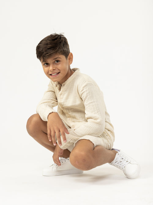 FASHION BUTTONNED SHIRTS Beige / 14
