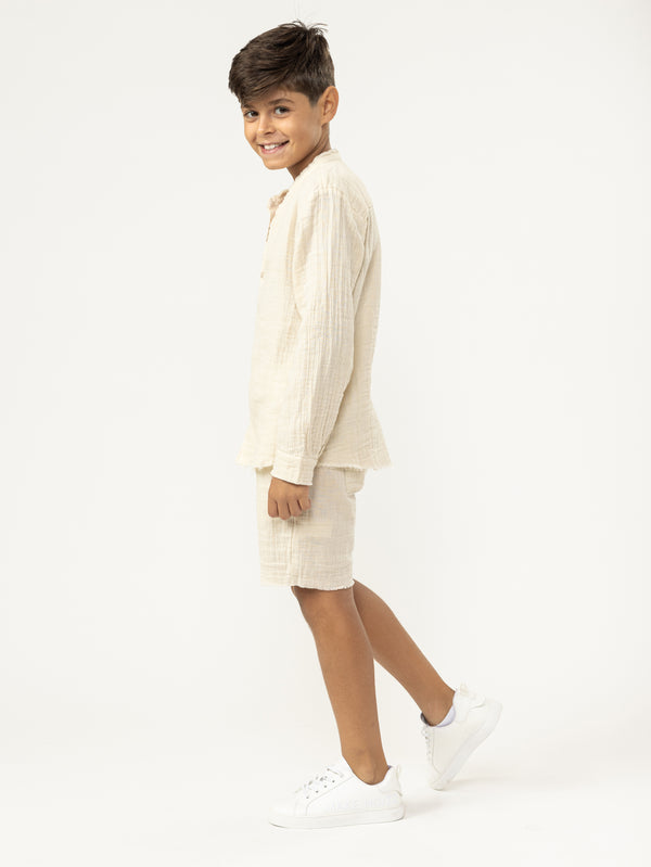 FASHION BUTTONNED SHIRTS Beige / 14