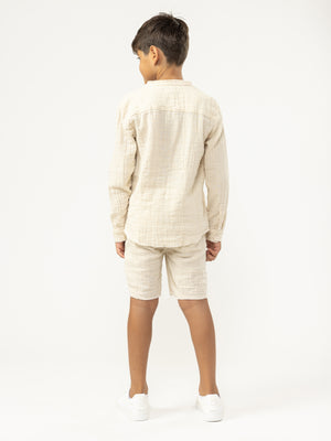 FASHION BUTTONNED SHIRTS Beige / 14