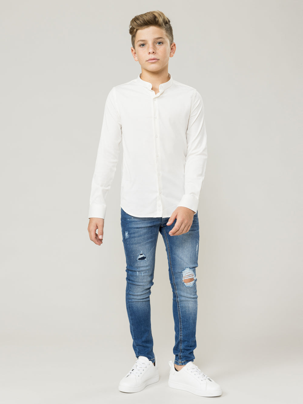 PREMIUM WOVEN SHIRTS Cream / 14