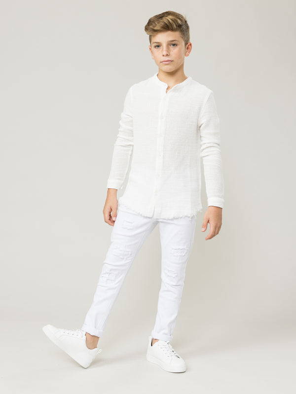 FASHION BUTTONNED SHIRTS Cream / 14