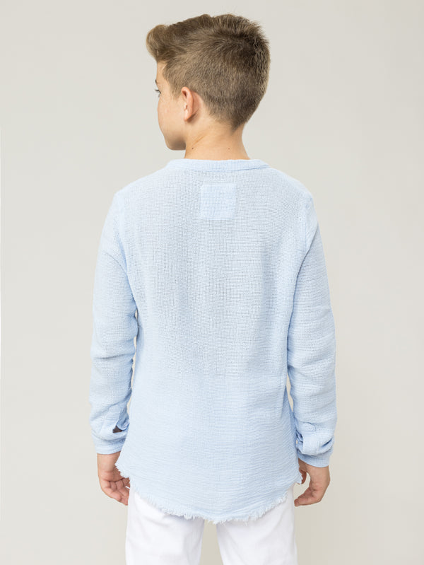 FASHION BUTTONNED SHIRTS Light Blue / 14