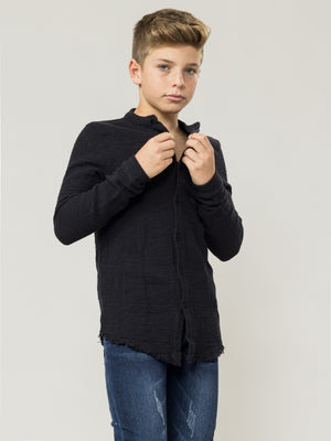 FASHION BUTTONNED SHIRTS Black / 14