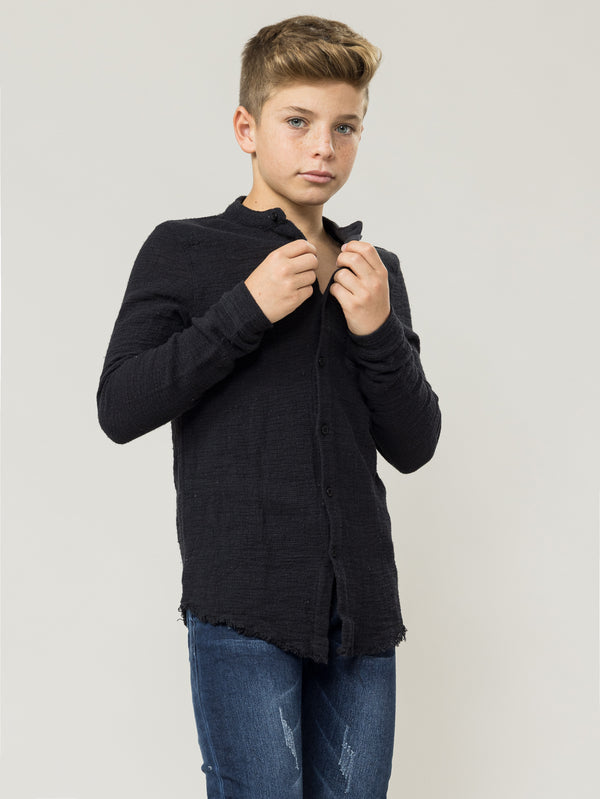FASHION BUTTONNED SHIRTS Black / 14