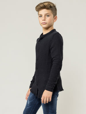 FASHION BUTTONNED SHIRTS Black / 14