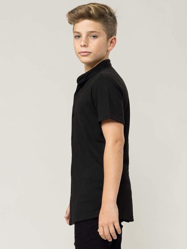 FASHION BUTTONNED SHIRTS Black / 14
