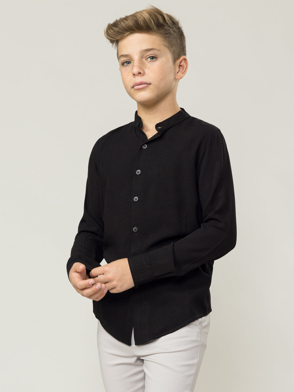 FASHION BUTTONNED SHIRTS Black / 14