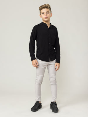 FASHION BUTTONNED SHIRTS Black / 14