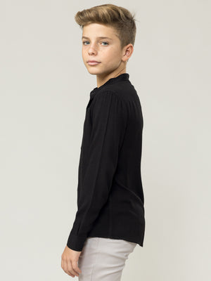 FASHION BUTTONNED SHIRTS Black / 14