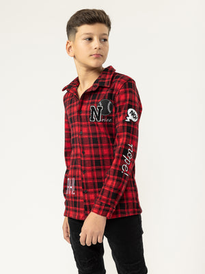 FASHION BUTTONNED SHIRTS Red / 14
