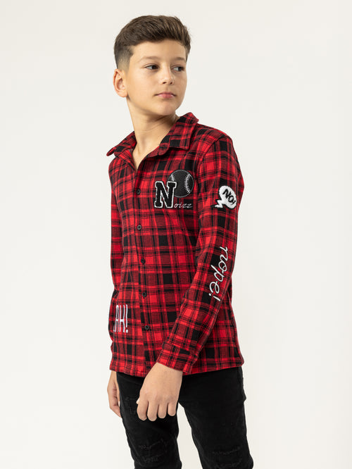 FASHION BUTTONNED SHIRTS Red / 14