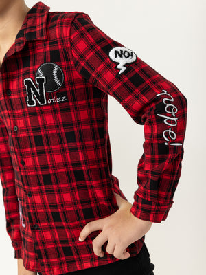 FASHION BUTTONNED SHIRTS Red / 14