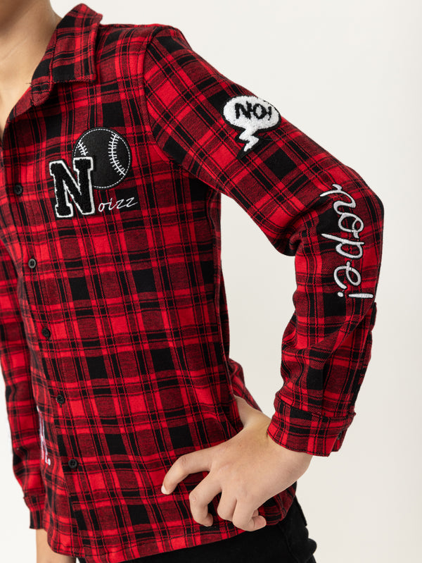 FASHION BUTTONNED SHIRTS Red / 14