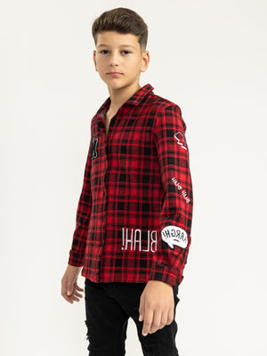 FASHION BUTTONNED SHIRTS Red / 14