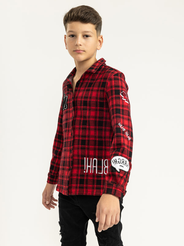 FASHION BUTTONNED SHIRTS Red / 14