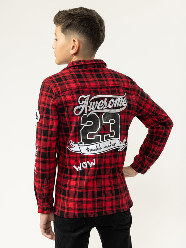 FASHION BUTTONNED SHIRTS Red / 14