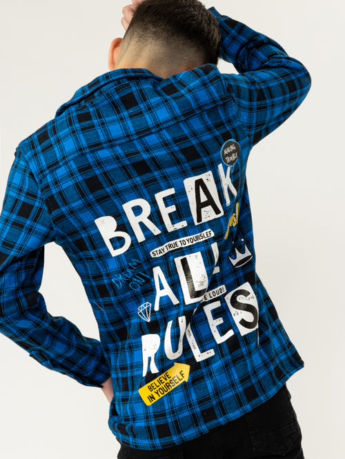 FASHION BUTTONNED SHIRTS Blue / 14