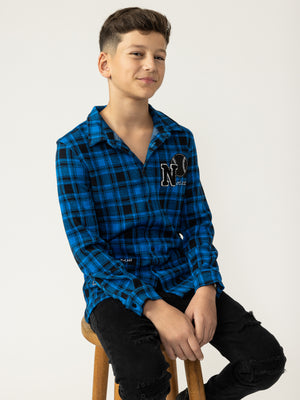 FASHION BUTTONNED SHIRTS Blue / 14