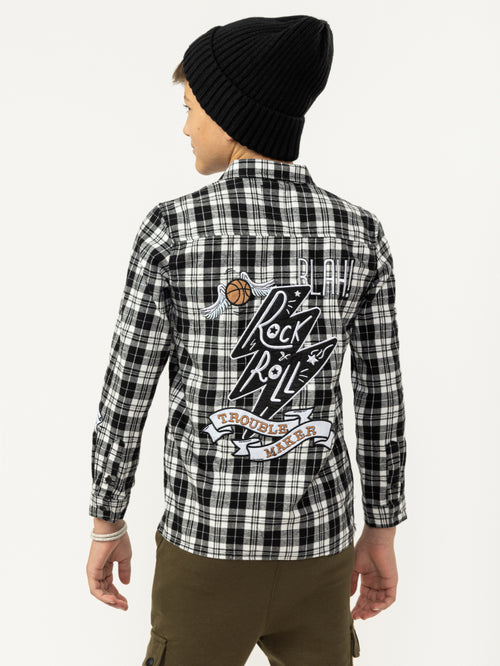 FASHION BUTTONNED SHIRTS Black / 14