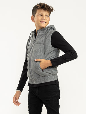 PUFF VEST Grey Melange / 14