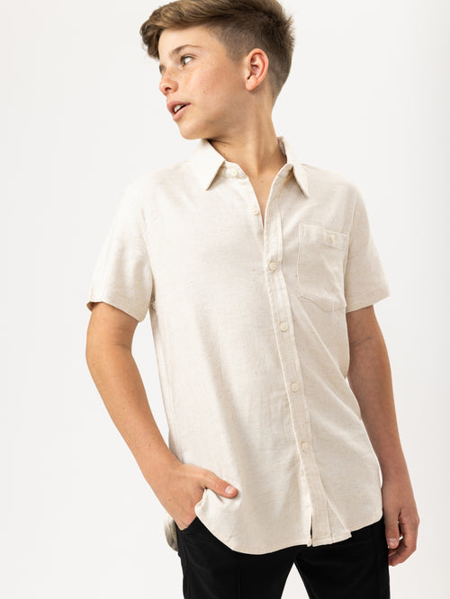 SHORT WOVEN SHIRT Stone / 14