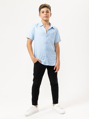 SHORT WOVEN SHIRT Light-Blue / 14