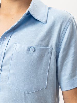SHORT WOVEN SHIRT Light-Blue / 14