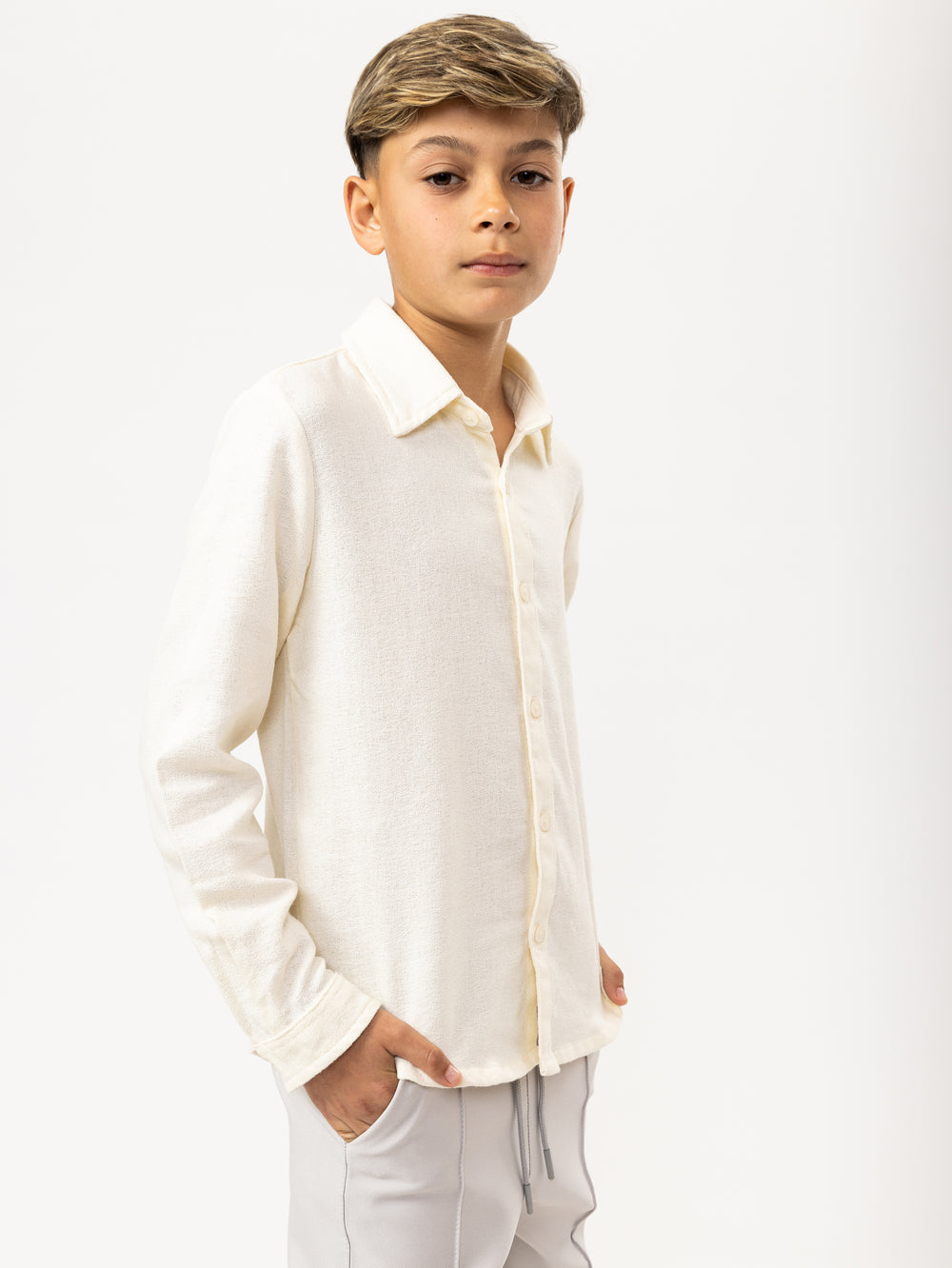 FASHION BUTTONNED SHIRTS Cream / 14