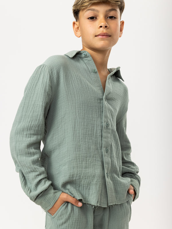 FASHION BUTTONNED SHIRTS Green / 14
