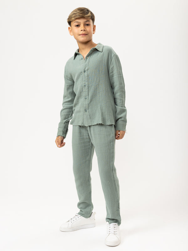 FASHION BUTTONNED SHIRTS Green / 14