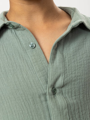 FASHION BUTTONNED SHIRTS Green / 14