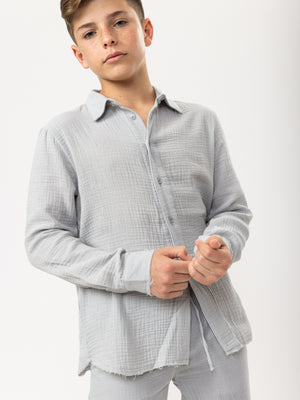 FASHION BUTTONNED SHIRTS Silver / 14