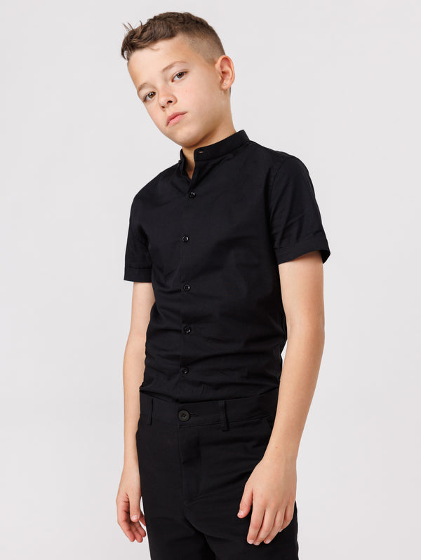 SHORT WOVEN SHIRT Black / 14